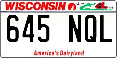 WI license plate 645NQL