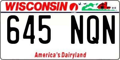 WI license plate 645NQN