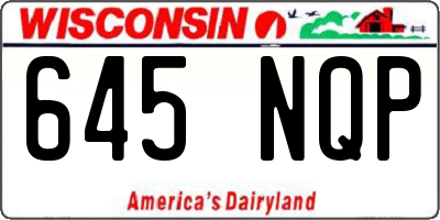 WI license plate 645NQP