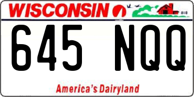 WI license plate 645NQQ