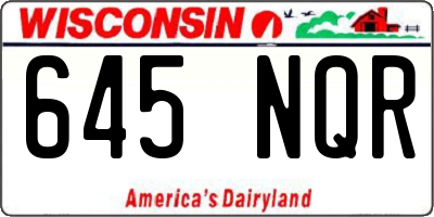 WI license plate 645NQR