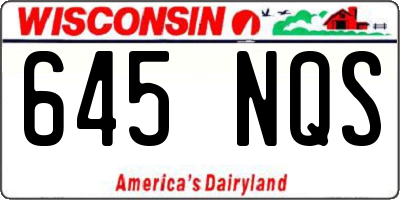 WI license plate 645NQS