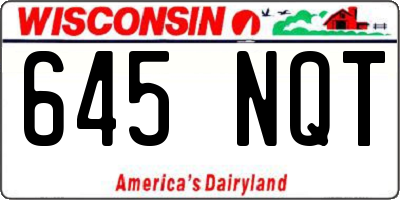 WI license plate 645NQT
