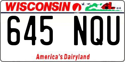 WI license plate 645NQU
