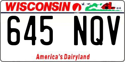 WI license plate 645NQV