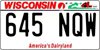 WI license plate 645NQW