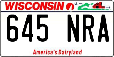 WI license plate 645NRA