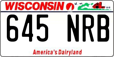 WI license plate 645NRB