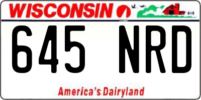 WI license plate 645NRD