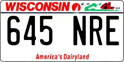 WI license plate 645NRE