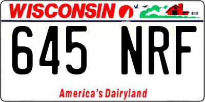 WI license plate 645NRF