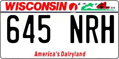 WI license plate 645NRH