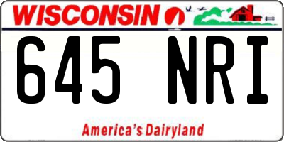 WI license plate 645NRI