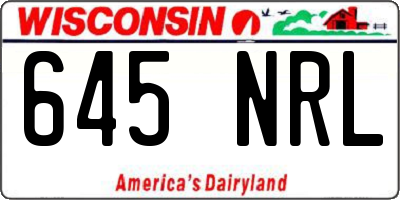 WI license plate 645NRL