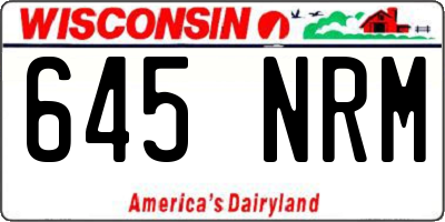 WI license plate 645NRM