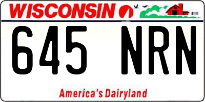 WI license plate 645NRN