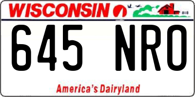 WI license plate 645NRO