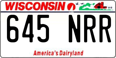 WI license plate 645NRR