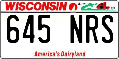 WI license plate 645NRS