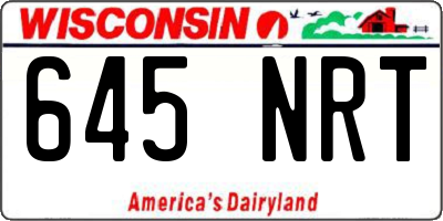 WI license plate 645NRT