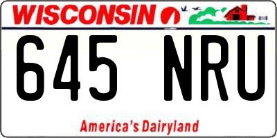 WI license plate 645NRU