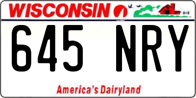 WI license plate 645NRY