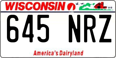 WI license plate 645NRZ