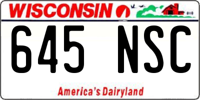 WI license plate 645NSC