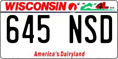 WI license plate 645NSD