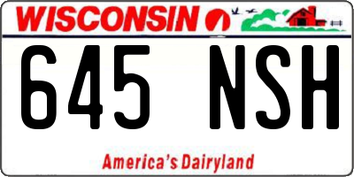 WI license plate 645NSH