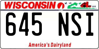 WI license plate 645NSI