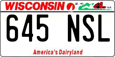 WI license plate 645NSL