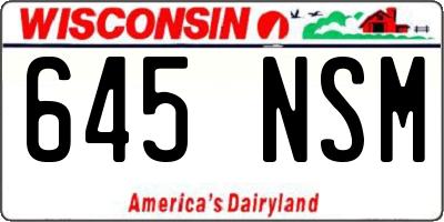 WI license plate 645NSM