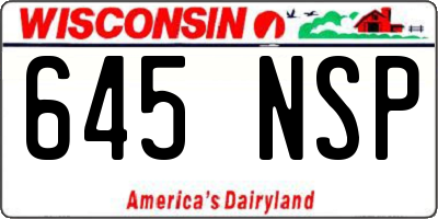 WI license plate 645NSP