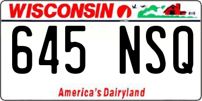 WI license plate 645NSQ