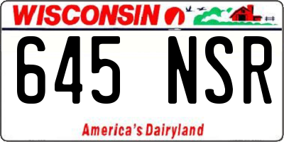 WI license plate 645NSR
