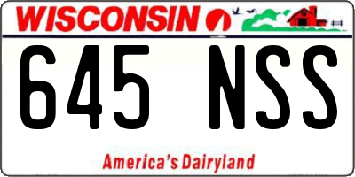 WI license plate 645NSS