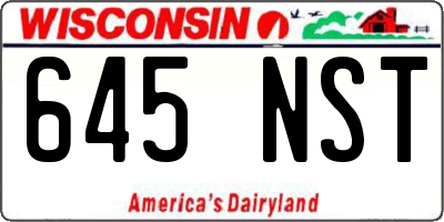 WI license plate 645NST