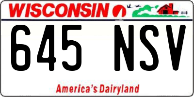 WI license plate 645NSV