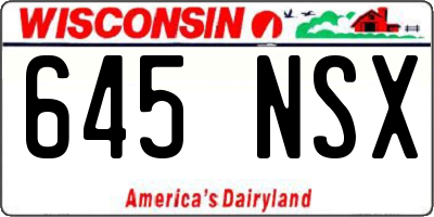 WI license plate 645NSX