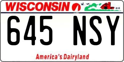 WI license plate 645NSY