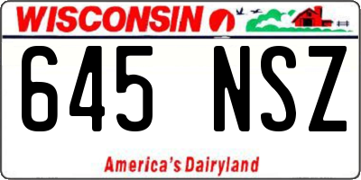 WI license plate 645NSZ