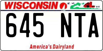 WI license plate 645NTA