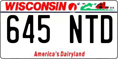 WI license plate 645NTD