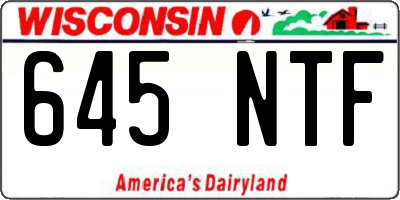 WI license plate 645NTF