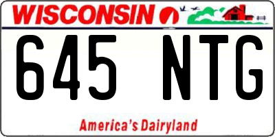 WI license plate 645NTG