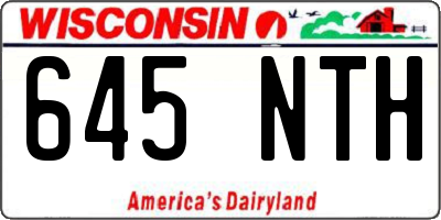 WI license plate 645NTH