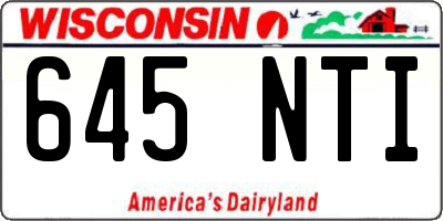 WI license plate 645NTI