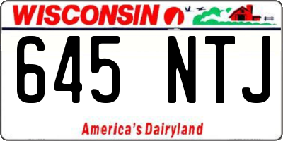 WI license plate 645NTJ