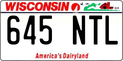 WI license plate 645NTL